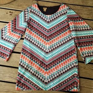 Wrangler Boho Geo Bell sleeve Sheath Dress Large